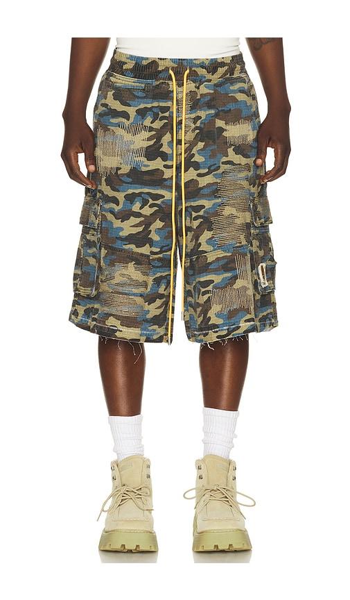 Diet Starts Monday Camo Ripstop Cargo Shorts in Green by DIET STARTS MONDAY