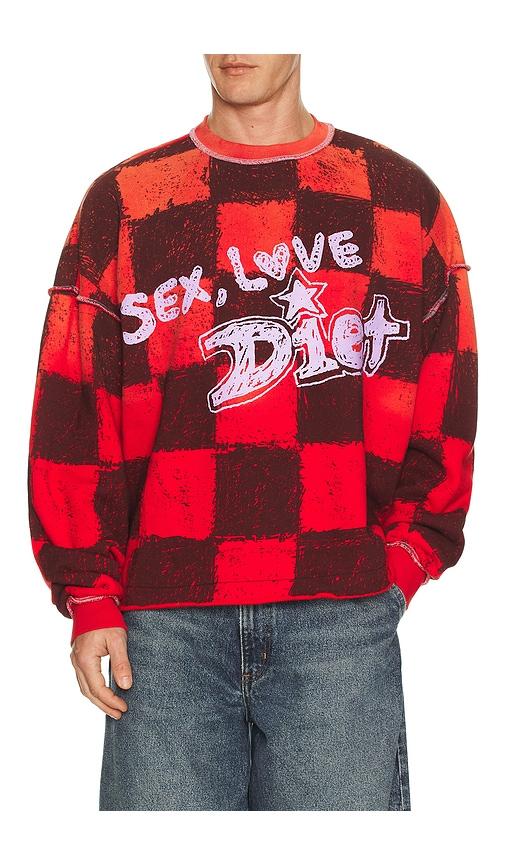 Diet Starts Monday SL&D Crewneck Sweatshirt in Red by DIET STARTS MONDAY