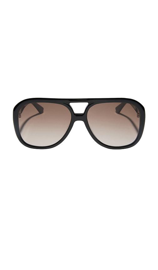 DIFF EYEWEAR X For Love & Lemons Acetate Aviator Sunglasses in Black by DIFF EYEWEAR