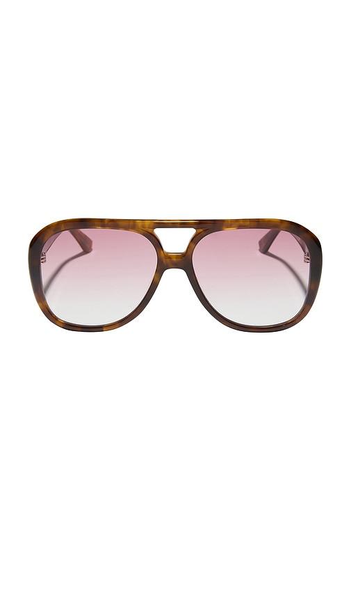 DIFF EYEWEAR X For Love & Lemons Acetate Aviator Sunglasses in Tort by DIFF EYEWEAR