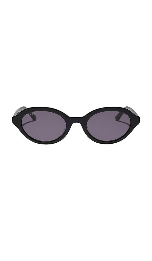 DIFF EYEWEAR X Rachael Kirkconnell 90s Oval Sunglasses in Black by DIFF EYEWEAR