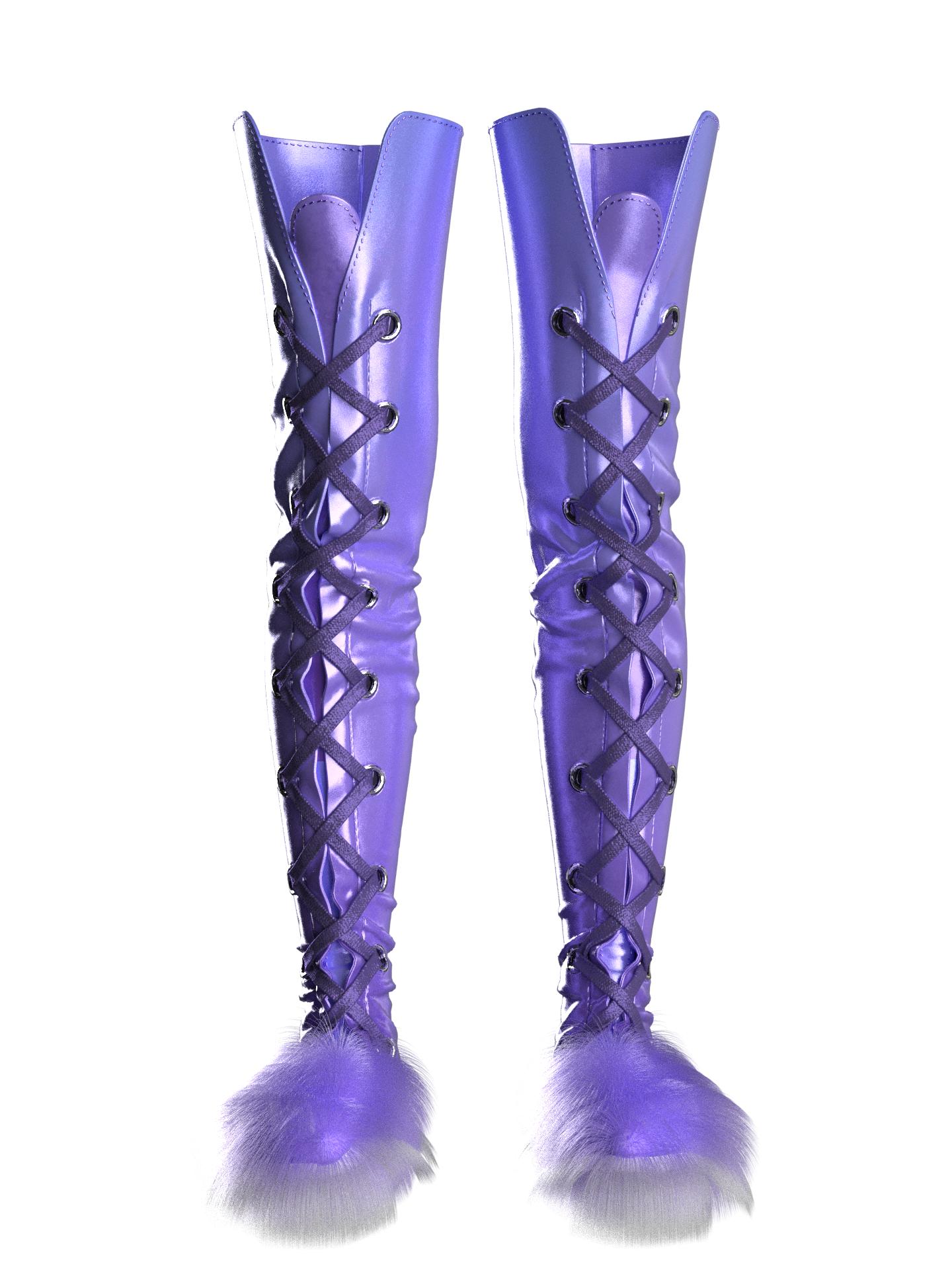 DIGITAL LAVENDER PEARL BOOTS by DIGIT IN AGENCY FEAT. KREAMONZ