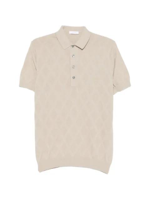 diamond-pattern knit polo shirt by DIKTAT