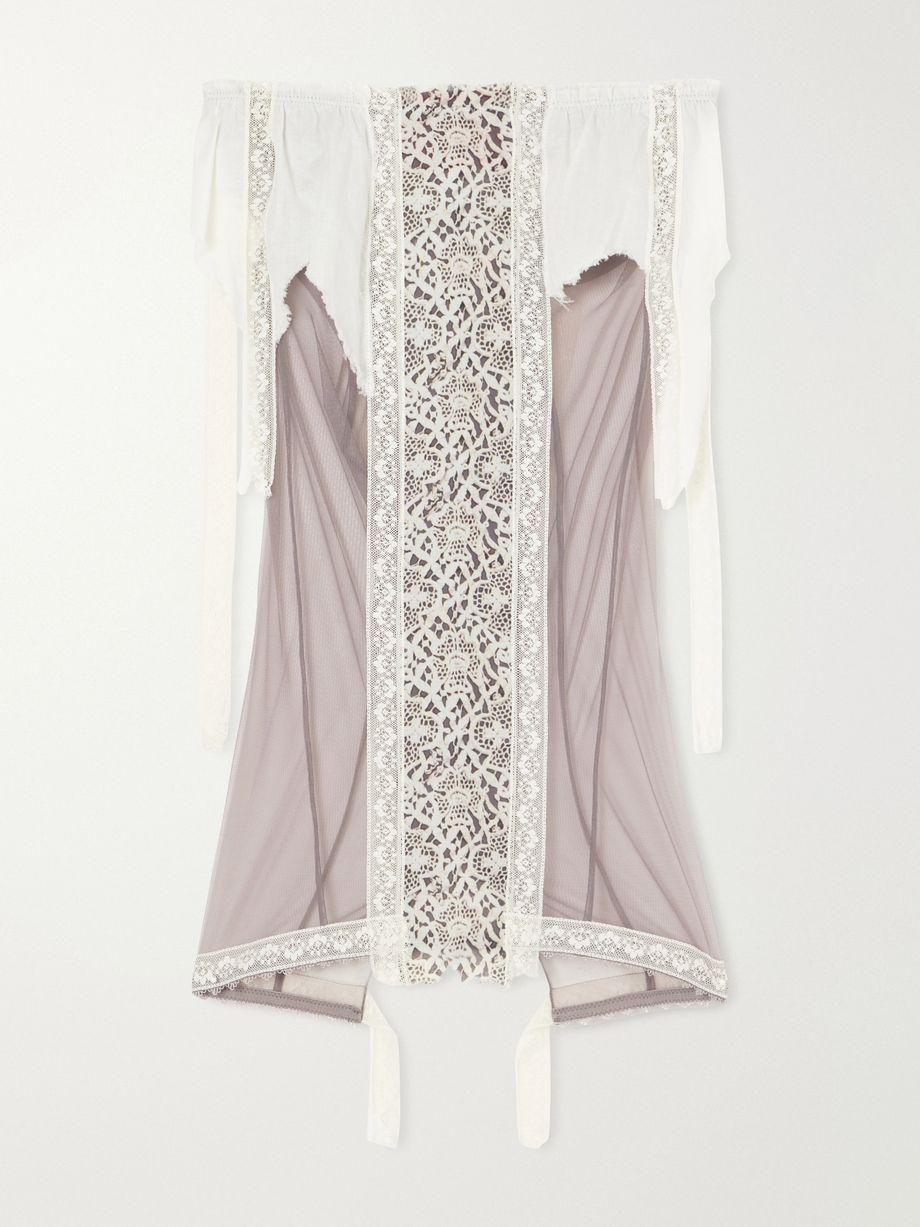Past Edges lace-trimmed mesh midi skirt by DILARA FINDIKOGLU