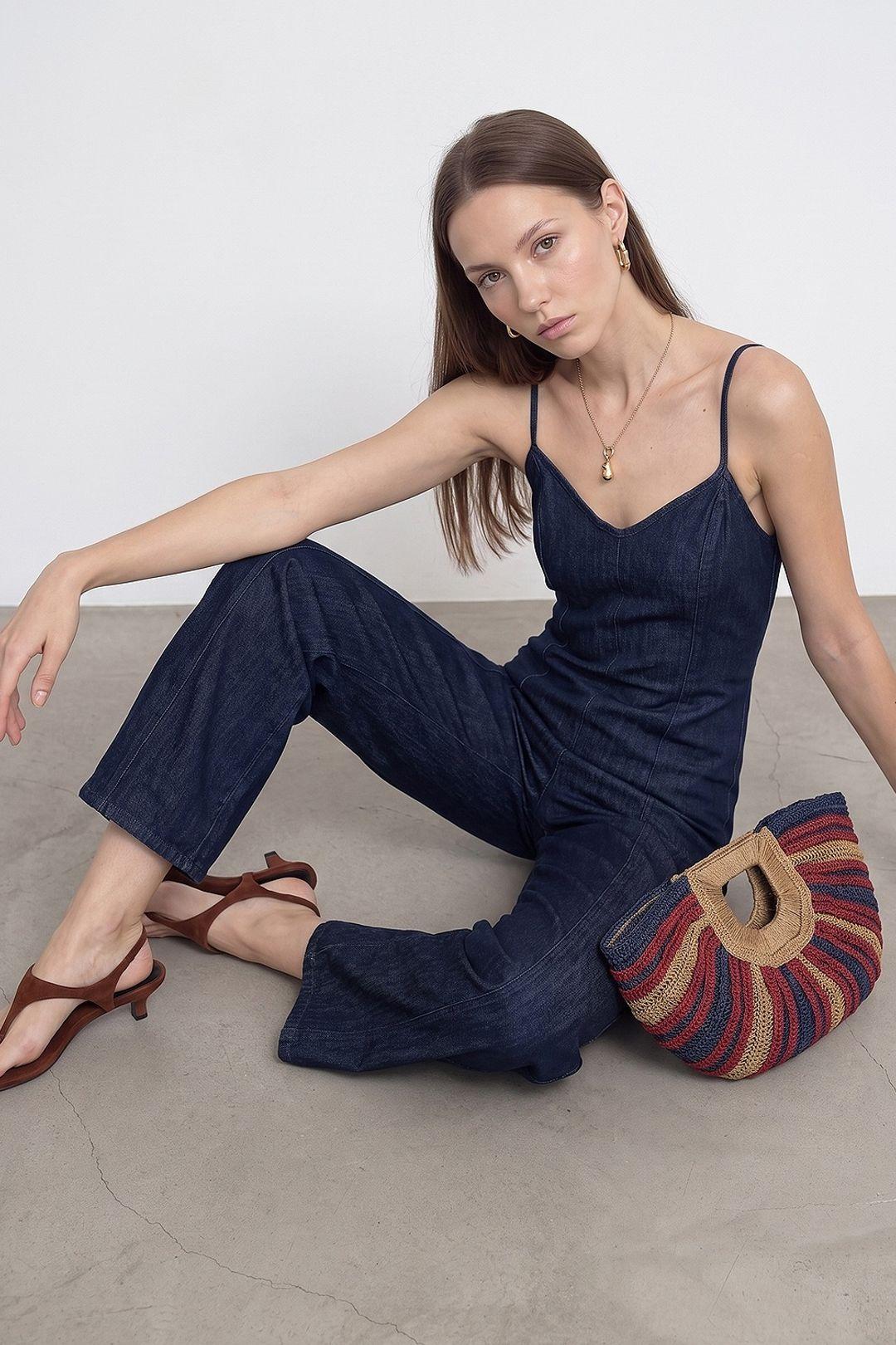 Cotton Straight-Leg Jumpsuit by DILVIN