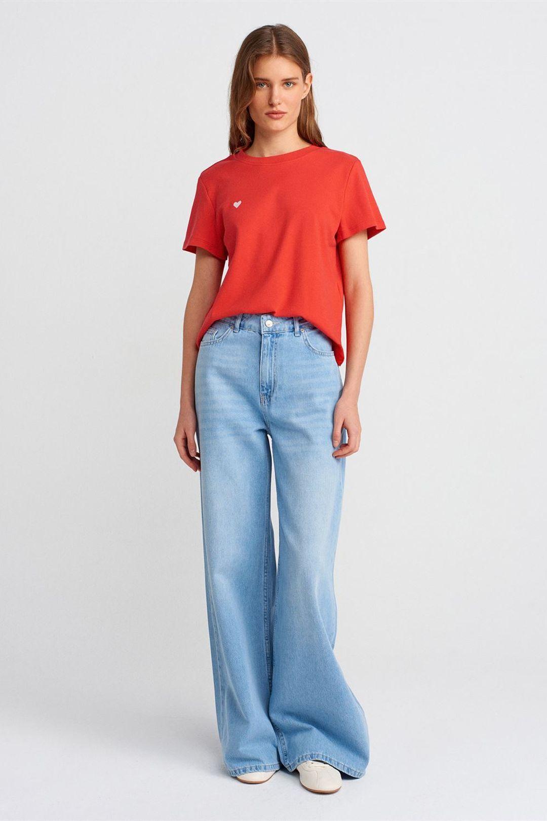 High-Waist Wide-Leg Cotton Denim Jeans by DILVIN