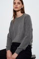 Women's Cashmere Ribbed Crew Neck Sweater by DILVIN
