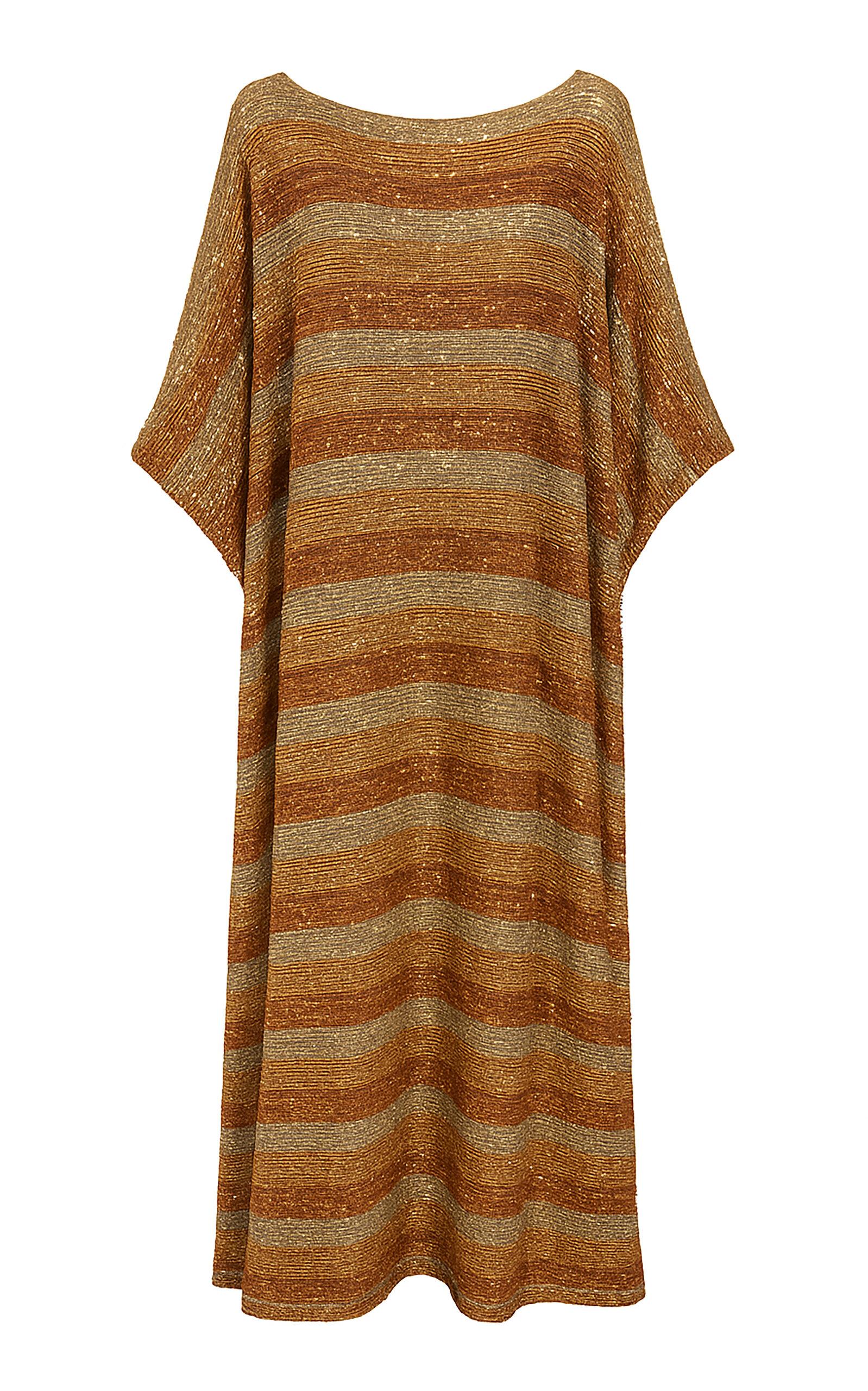 Dima Ayad Striped Sequined Maxi Kaftan - Moda Operandi by DIMA AYAD
