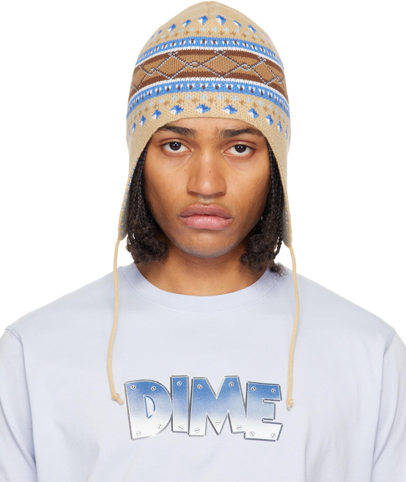 Beige & Blue Alpine Beanie by DIME
