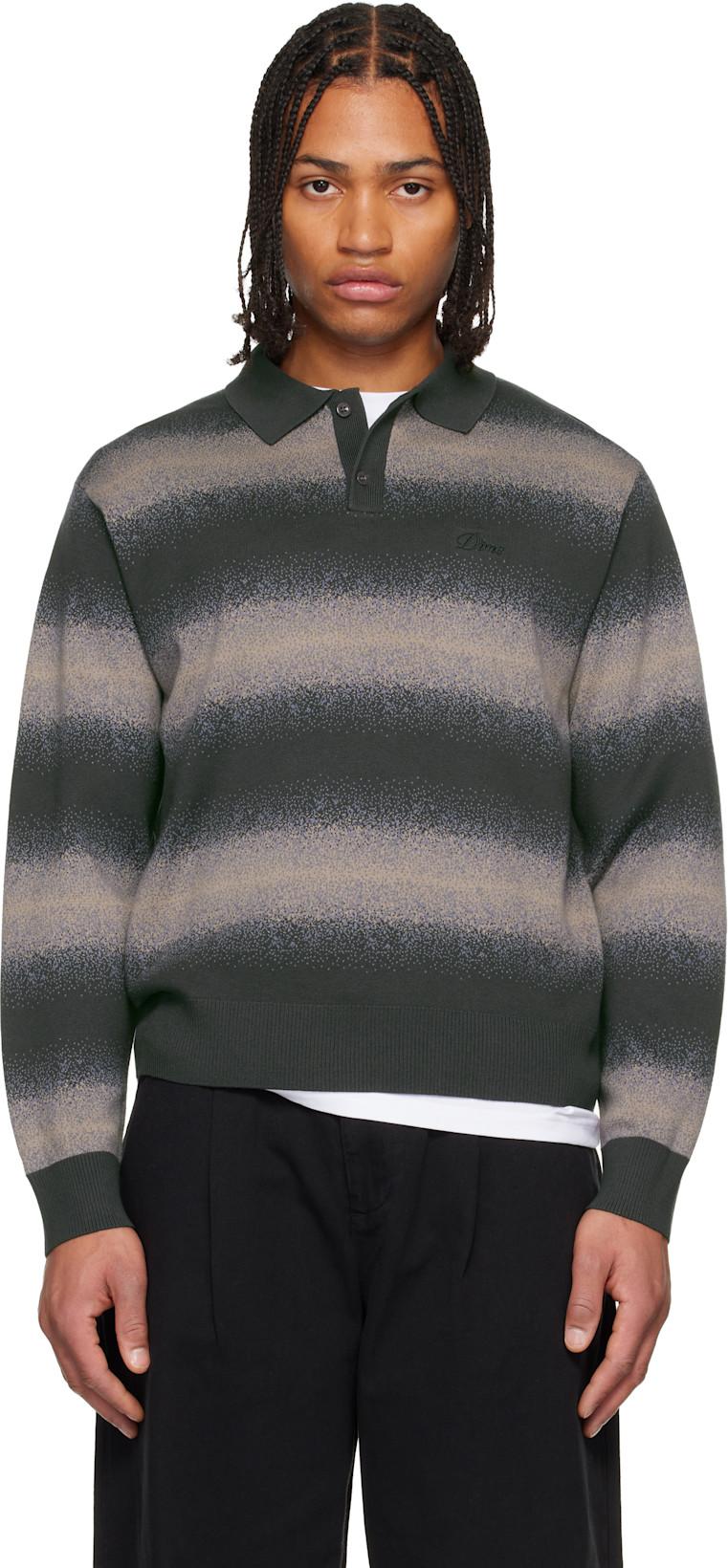 Black & Brown Striped Rugby Sweater by DIME