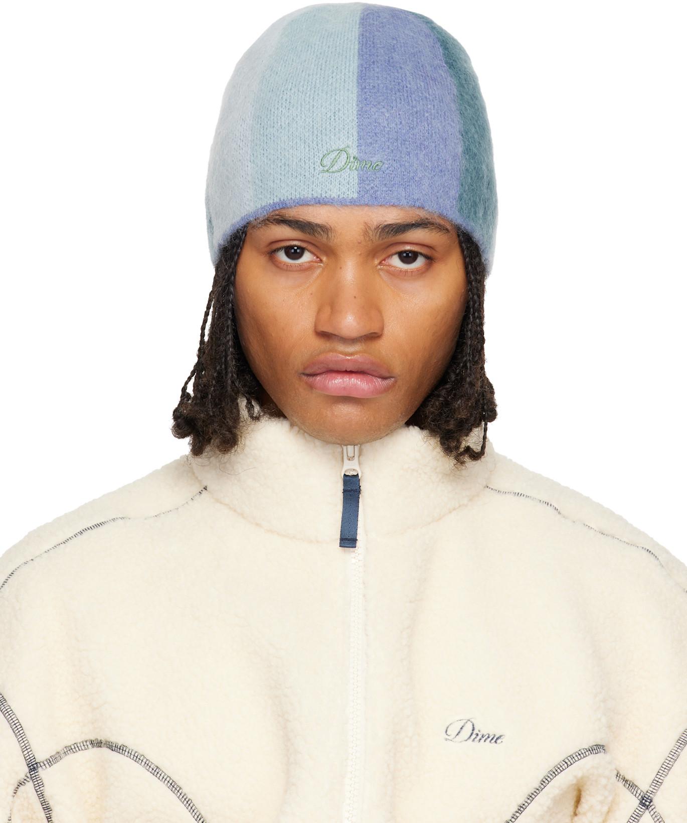 Blue Mohair Skully Beanie by DIME