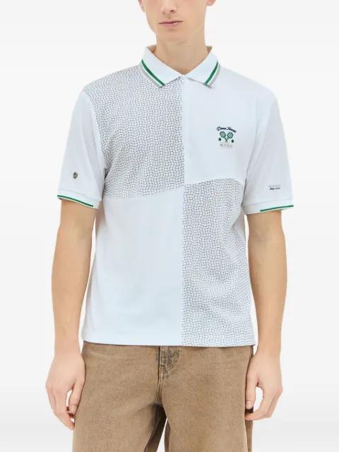 Court panelled embroidered polo shirt by DIME