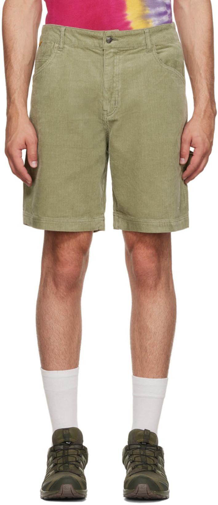 Green Cotton Shorts by DIME
