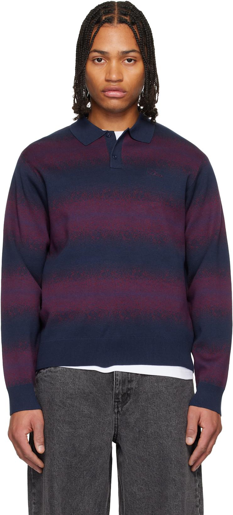 Navy & Red Striped Rugby Sweater by DIME