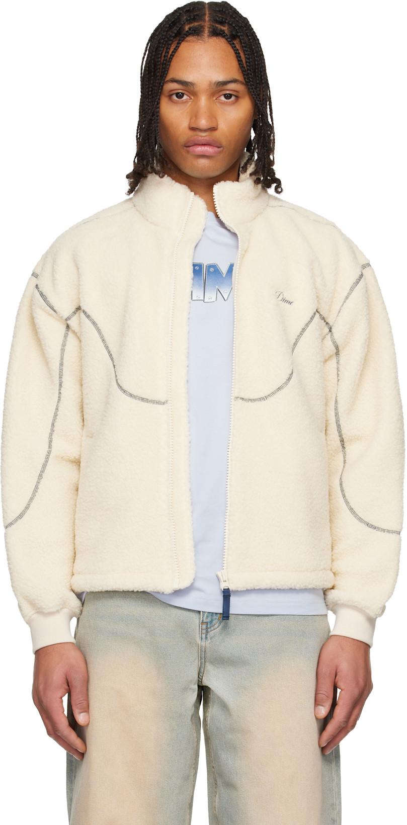 Off-White Polar Fleece Sherpa Zip Jacket by DIME