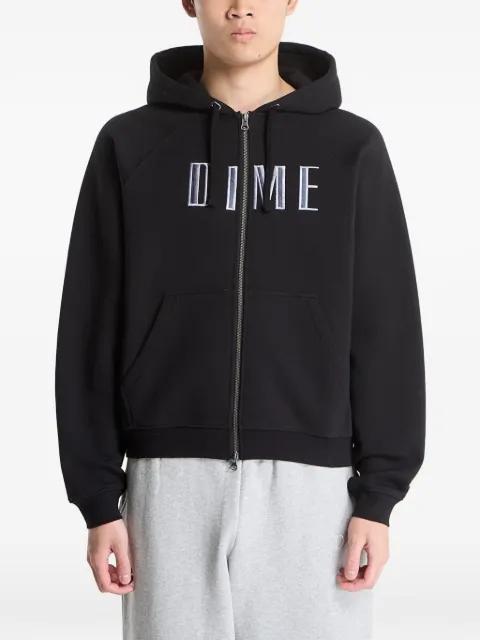 logo-embroidered zip-up hoodie by DIME