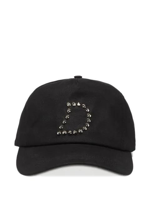 stud-embellished waxed cap by DIME