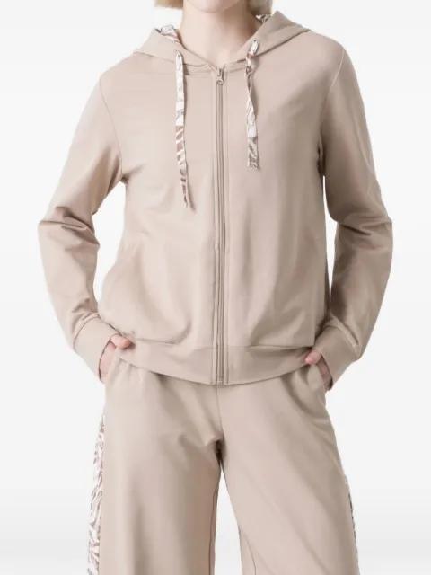 animal-print trim hoodie by DIMENSIONE DANZA