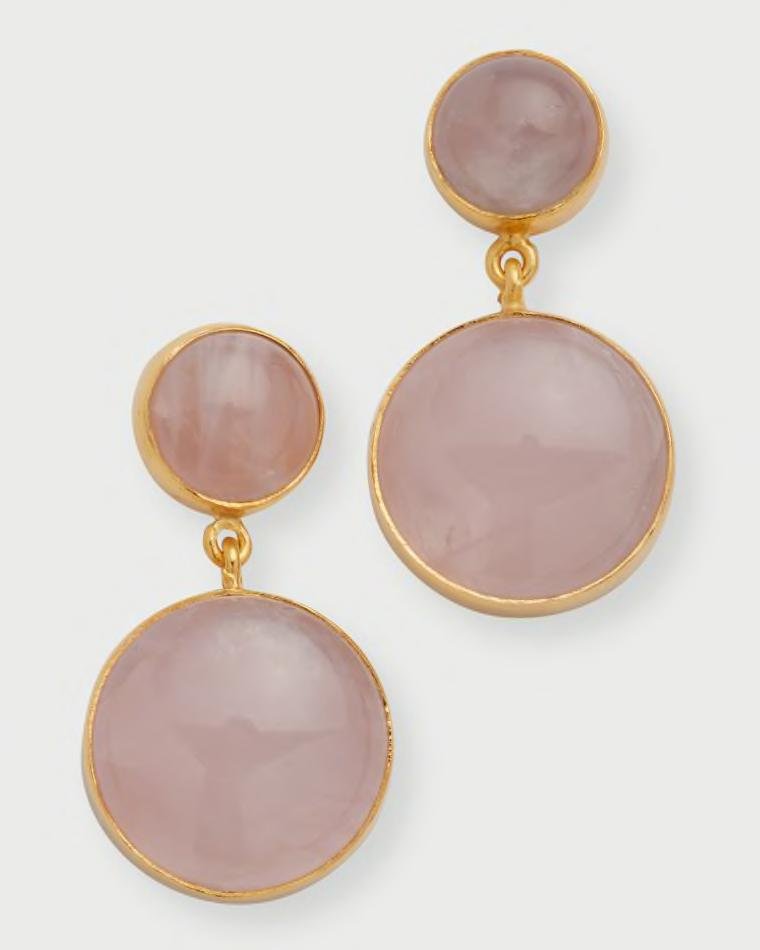 18K Gold-Plate Double Rose Drop Earrings by DINA MACKNEY
