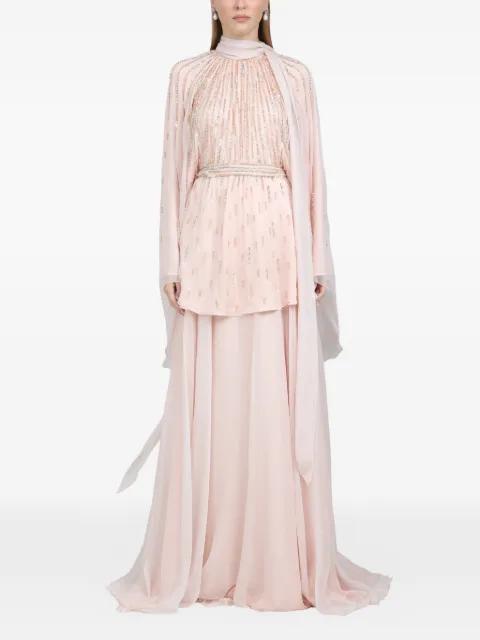 beaded-embellishment maxi dress by DINA MELWANI