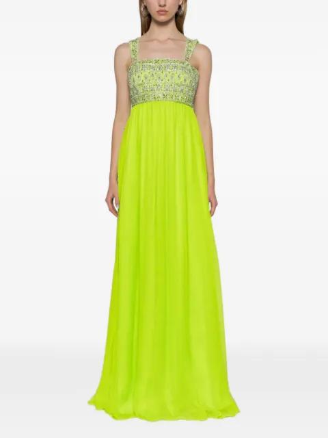 crystal-embellished empire-waist maxi dress by DINA MELWANI