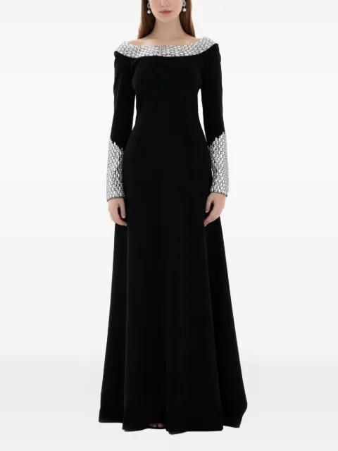 crystal embellished gown by DINA MELWANI