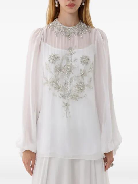 floral crystal-embellished maxi dress by DINA MELWANI
