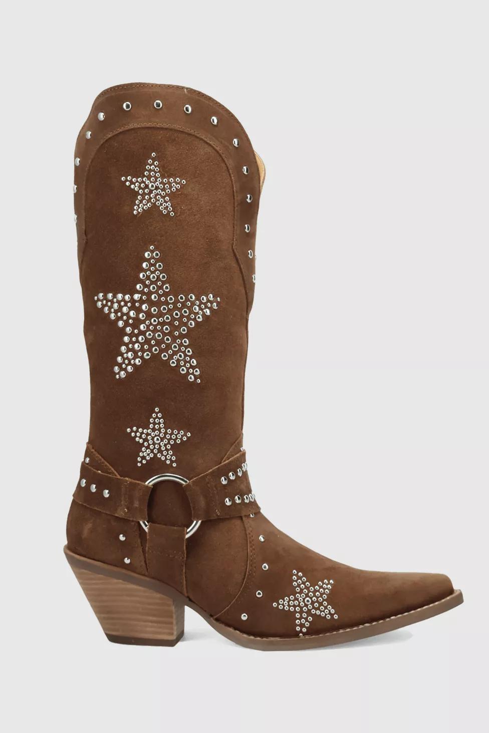 Dingo Lucky Stars Suede Leather Cowboy Boot by DINGO