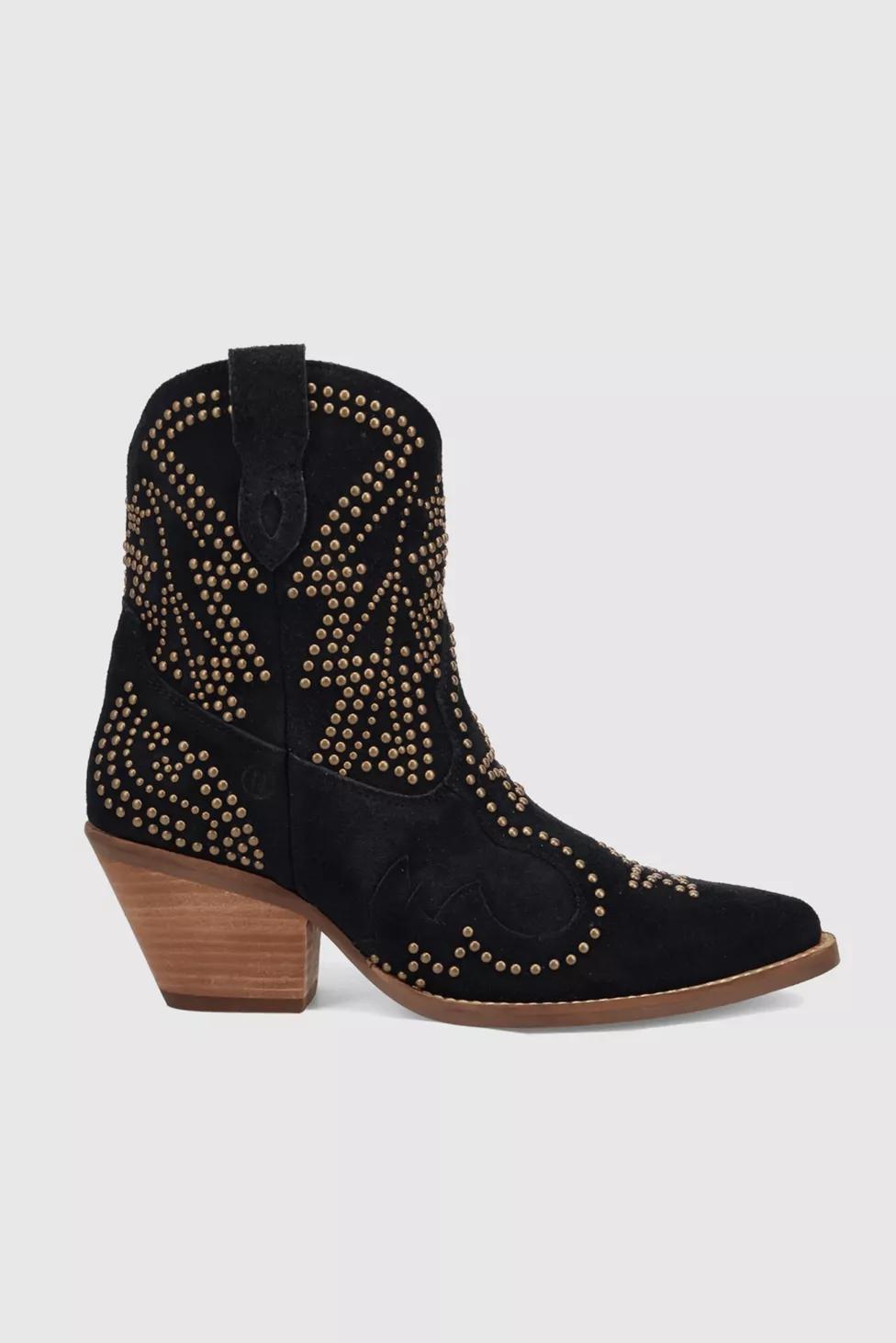 Dingo Seein' Stars Studded Suede Cowboy Bootie by DINGO