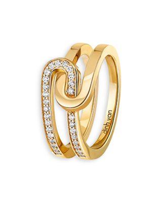 18K Yellow Gold Maillon Diamond Interlocking Ring by DINH VAN