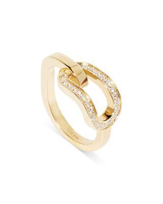 18K Yellow Gold Maillon Diamond Openwork Ring by DINH VAN