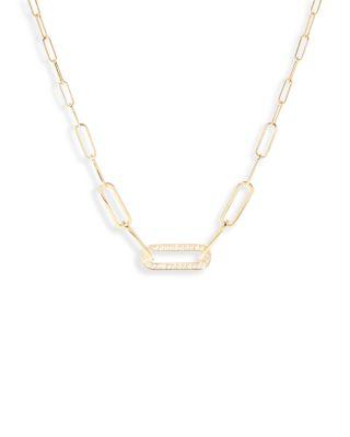 18K Yellow Gold Maillon Diamond Pav&eacute; Link Pendant Necklace by DINH VAN