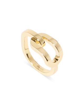 18K Yellow Gold Maillon Large Polished Link Ring by DINH VAN