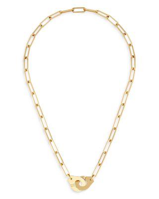 18K Yellow Gold Menottes Interlocking Clasp Open Link Necklace by DINH VAN