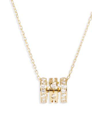 18K Yellow Gold Pulse Diamond Triple Row Pendant Necklace by DINH VAN