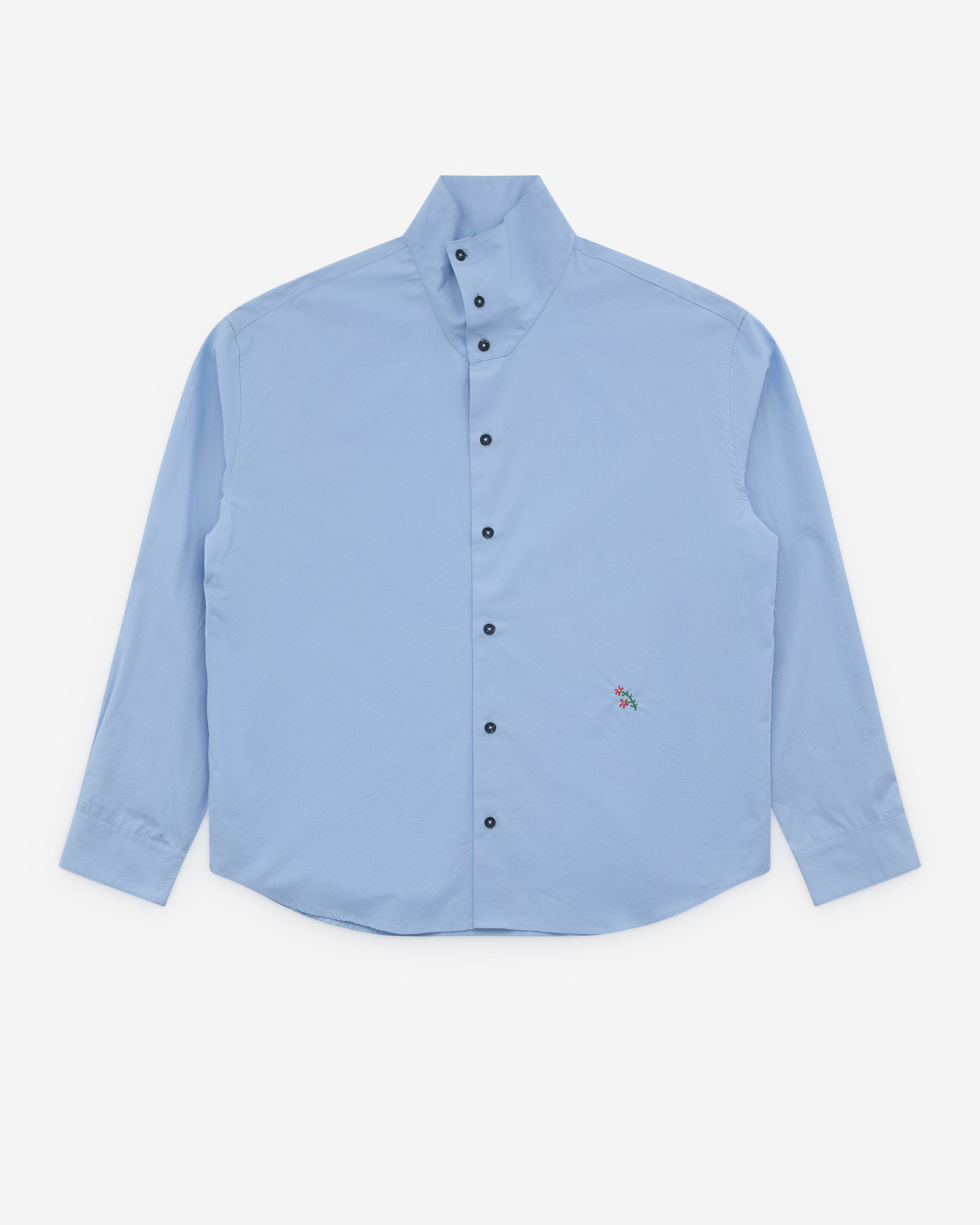 Diomene - Men’s High Collar Shirt - (Blue) by DIOMENE