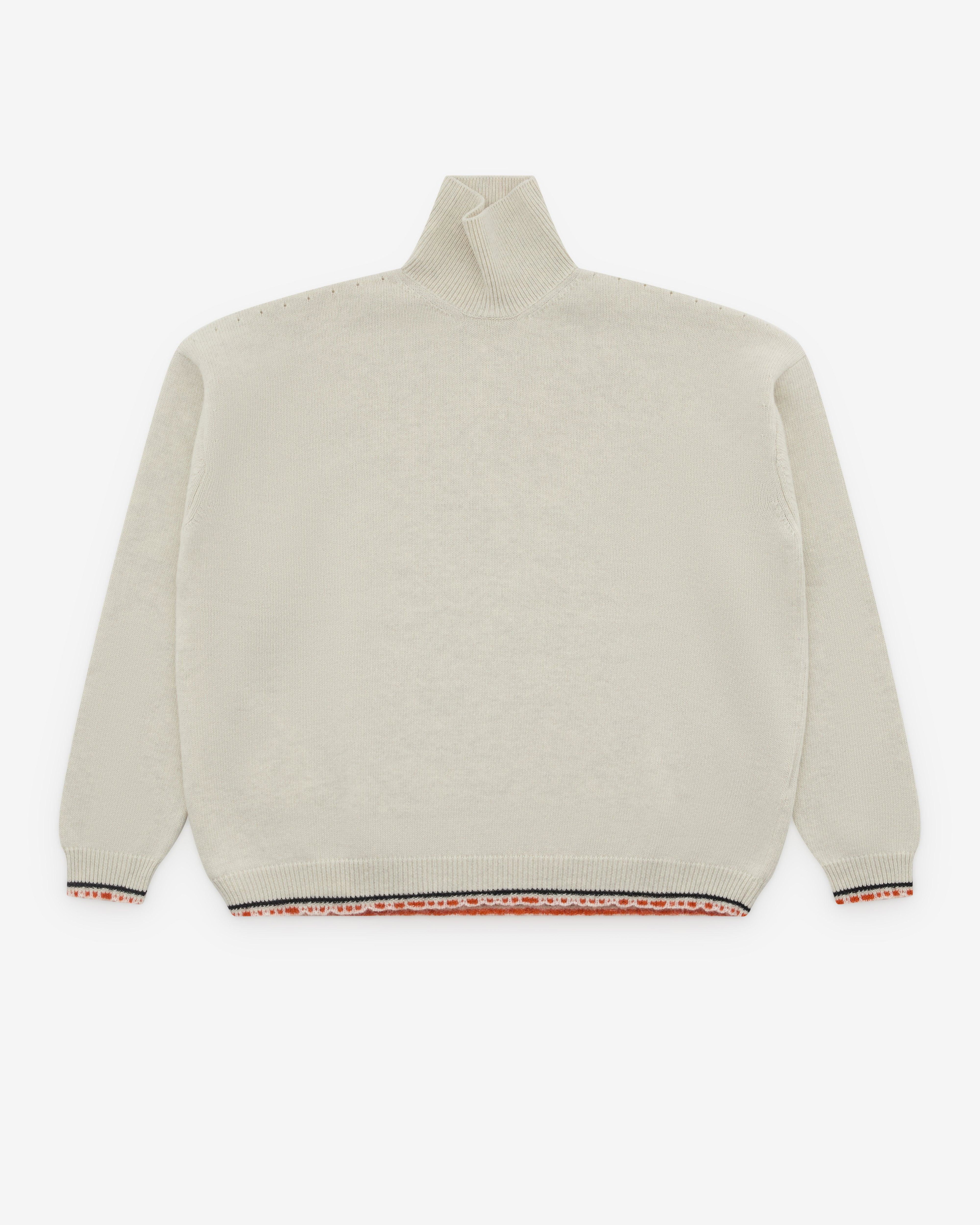 Diomene - Men’s Trimmed Turtleneck - (Cream) by DIOMENE