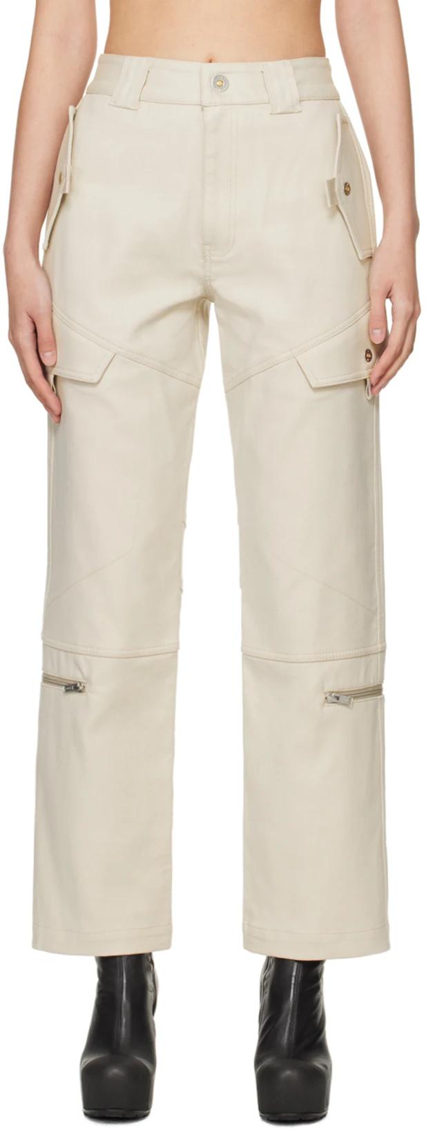 Beige Tactical Cargo Pants by DION LEE
