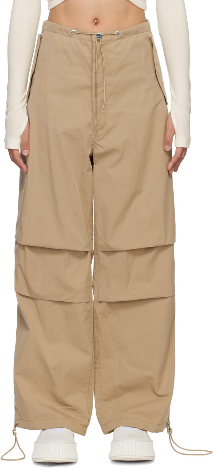 Beige Toggle Trousers by DION LEE