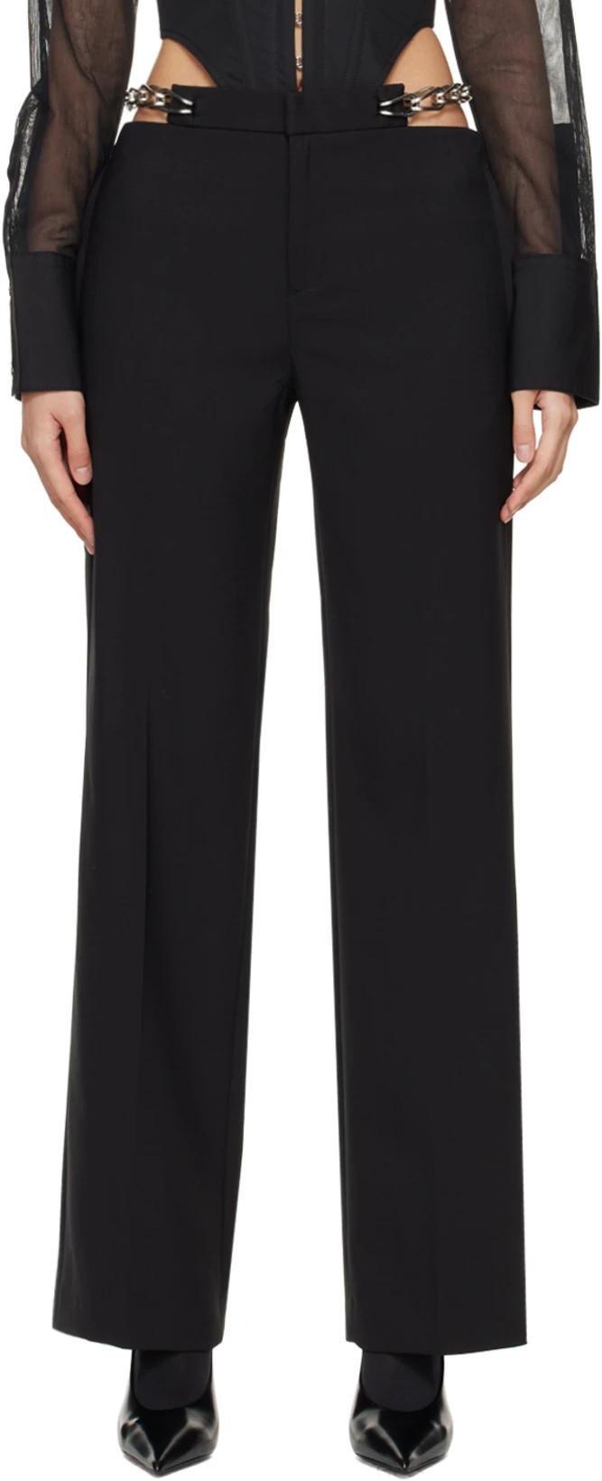 Black Chain Link Trousers by DION LEE