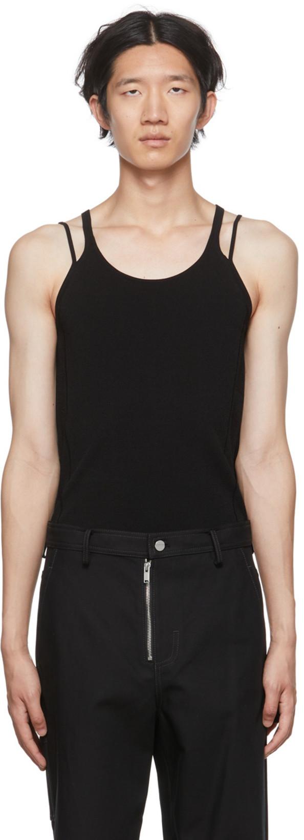 Black Density Tank Top by DION LEE