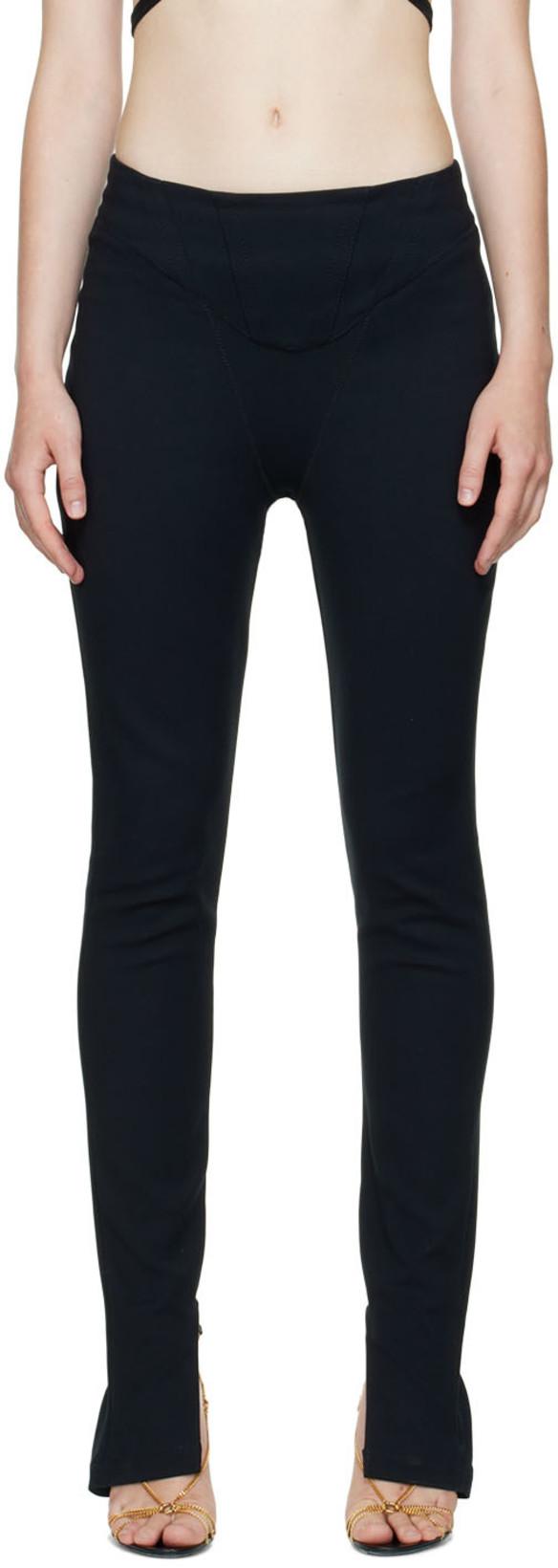 Black Double Arch Corset Trousers by DION LEE