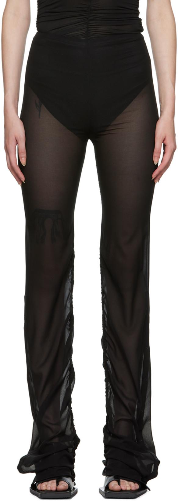 Black Drape Gather Trousers by DION LEE