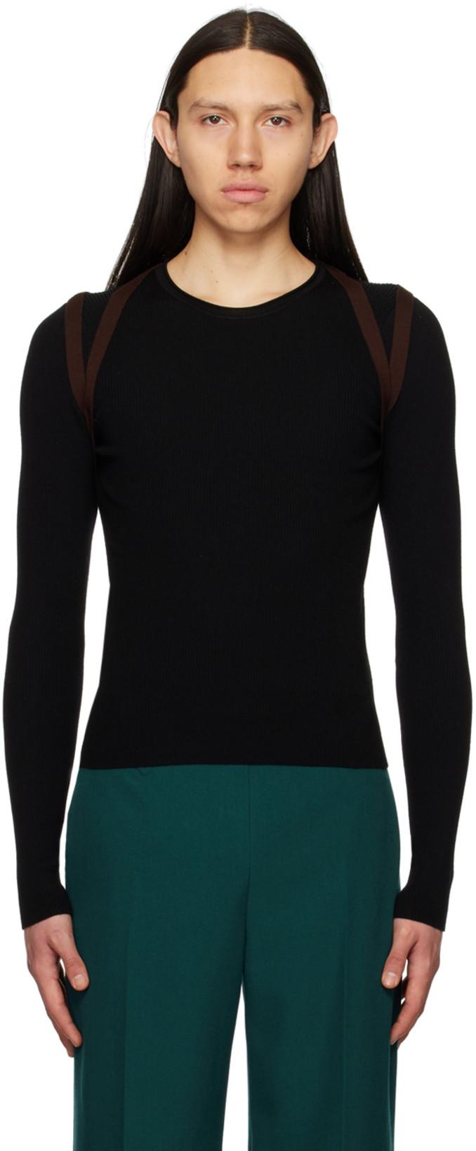 Black Harness Long Sleeve T-Shirt by DION LEE