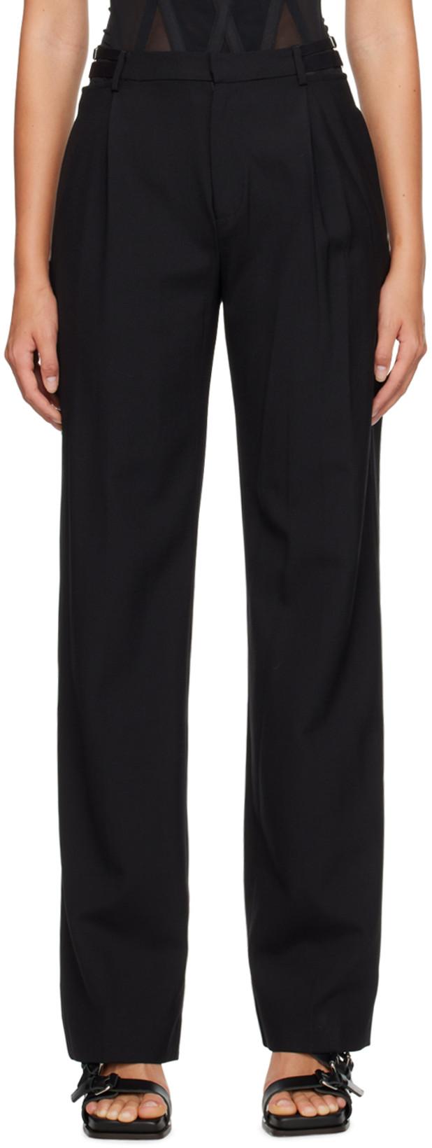 Black Lingerie Trousers by DION LEE
