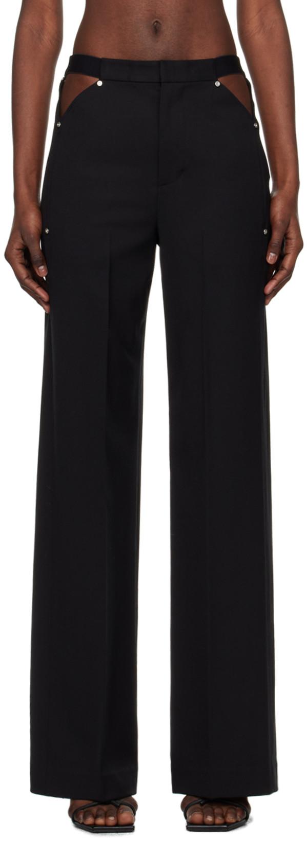 Black Pierced Stud Trousers by DION LEE