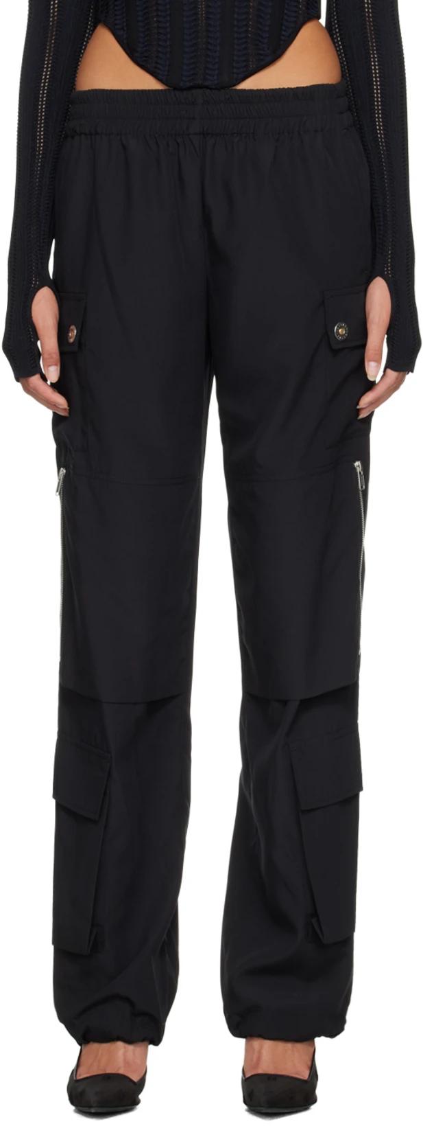 Black Pocket Cargo Trousers by DION LEE