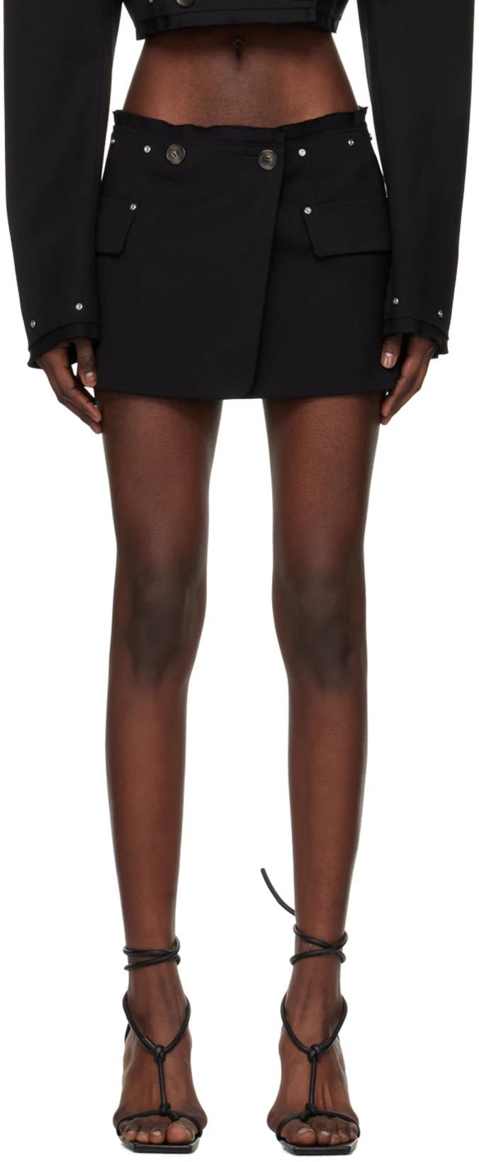 Black Riveted Blazer Miniskirt by DION LEE