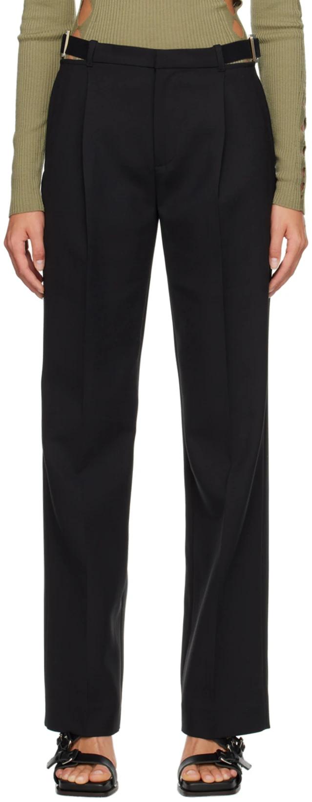 Black Safety Slider Trousers by DION LEE