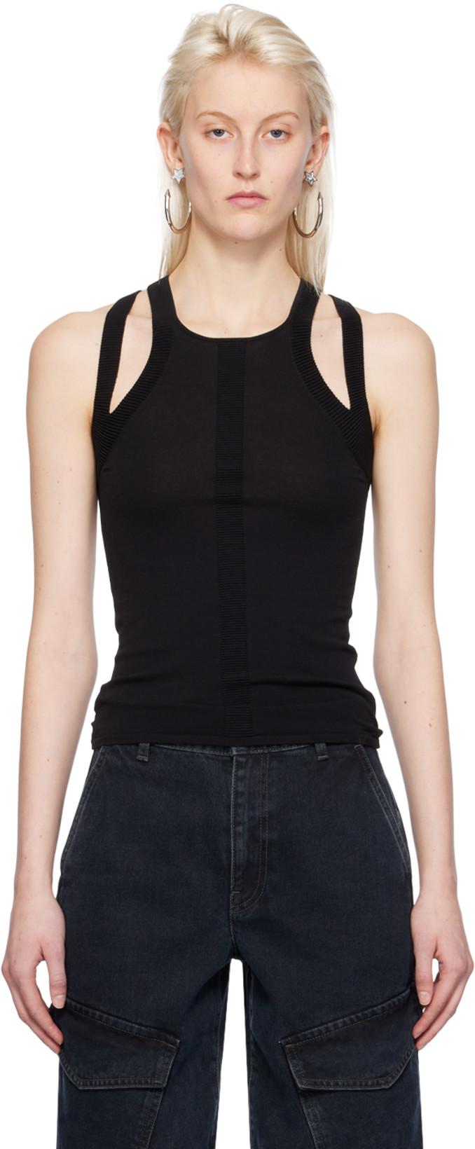 Black Sculpt Muscle Tank Top by DION LEE